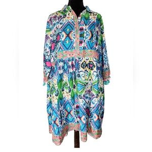 Colorful Patterned Women's Midi Dress